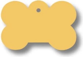 Placă de identificare pentru guler Imarc Bone Galben