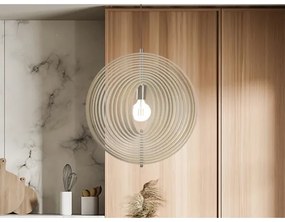 Lampă suspendată din lemn pe cablu, 1xE27/60W/230V, Ø 43,5 cm, lemn masiv/furnir, fag/lemn de cauciuc