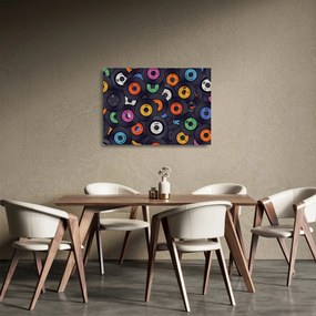 Tablou pe sticlă - plăci de gramofon (70x50 cm)