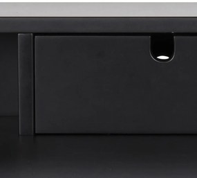 Birou cu raft si sertar DURANGO 100x55 cm, negru