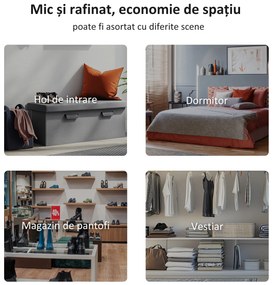 HOMCOM Bancă Modernă pentru Dormitor, Captușită, cu Cotiere Rotunjite, Confortabilă, Gri, Design Elegant | Aosom Romania
