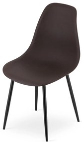 Set 4 scaune maro închis OSAKA cu picioare negre