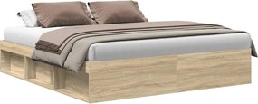 vidaXL Cadru de pat, stejar sonoma, 200x200 cm