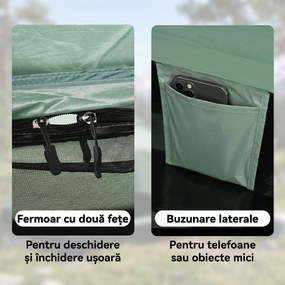 Outsunny Cort Iglu 2 Locuri Camping Ușă Fermoar Plasă Tantari Geantă Transport 206x185x120cm Verde | Aosom Romania
