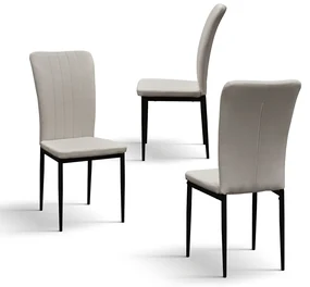 SET 6 Scaune Alto, tesatura ,structura metalica - BEJ - STANDARD