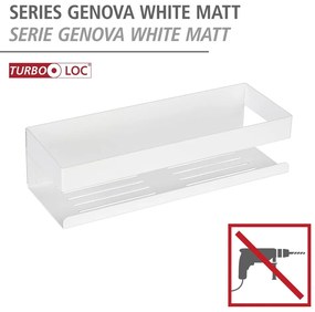 Raft pentru baie alb mat autoadeziv cu Turbo-Loc din oțel inoxidabil Genova – Wenko