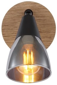 Aplica de perete design modern Mubby negru, maro