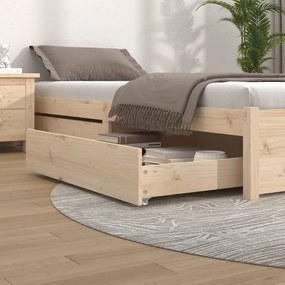 Sertare pentru pat, 2 buc., lemn masiv de pin Maro, 95 x 103 x 18 cm