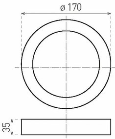 Plafonieră LED FENIX 12W 230V 3800K, diametru 17 cm