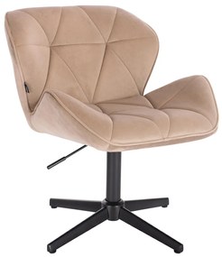HR111CROSS Scaun Latte Catifea cu Bază Neagră