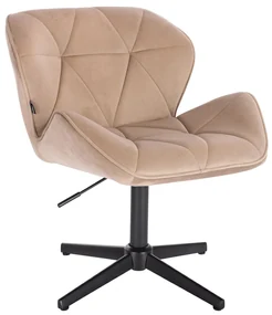 HR111CROSS Scaun Latte Catifea cu Bază Neagră