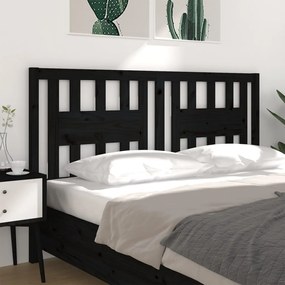 Tablie de pat, negru, 126x4x100 cm, lemn masiv de pin 1, Negru, 126 x 4 x 100 cm