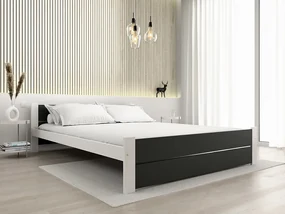 Pat IKAROS DOUBLE 180 x 200 cm, antracit/alb Saltele: Cu saltele Coco Maxi 20 cm, Somiera pat: Fara somiera