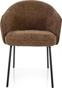 Scaun tapițat Nao Noelle cappuccino 45 / negru mat