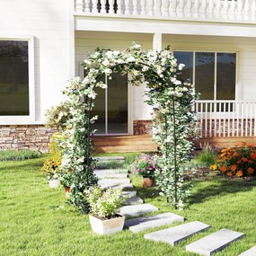Outsunny Arcadă de Grădină Arcadă de Trandafiri Stil Fier Forjat dim. 125L x 37l x 230H cm oţel epoxid Negru pentru plante căţărătoare | Aosom Romania