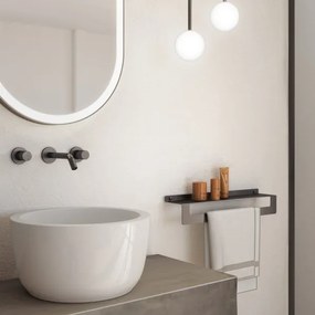 Gedy - Etajeră cu suport pentru prosoape CLEO, 50 cm, gri metalizat