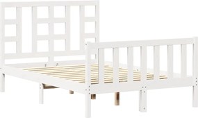 vidaXL Cadru de pat cu tăblie dublu mic, lemn masiv