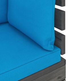 Set mobilier gradina din paleti cu perne, 6 piese, lemn pin Albastru deschis, 6