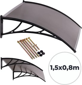 Acoperiș din policarbonat deasupra ușii din față - fum Šírka: 80 cm | Dĺžka: 150 cm