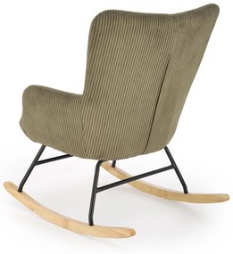 Fotoliu tip balansoar Belmiro velvet olive H92 cm