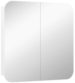 HOMCOM Dulap de perete pentru baie cu oglindă arcuită mobilier pentru baie rafturi reglabile uși oglindă 68 x 13 x 66 cm alb | Aosom Romania