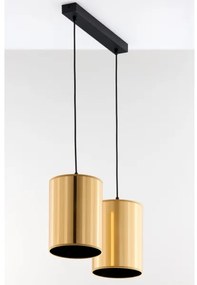 Jupiter 2091 - Lustru suspendat pe cablu CORTINA 2xE27/15W/230V, auriu/negru