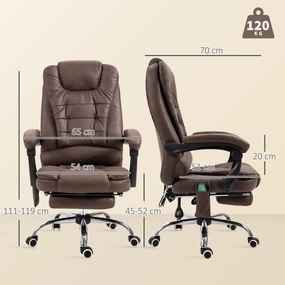 Vinsetto Scaun Birou Masaj – inclinabil, incalzire &amp; 6 Vibratii | Aosom Romania