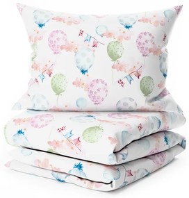 Lenjerie de pat din bumbac pentru patut BALUNEA alba Dimensiunile lenjeriei: 45 x 65 cm | 90 x 135 cm