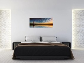 Tablou cu farul în mare (120x50 cm)