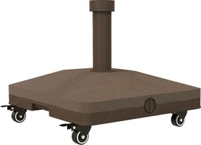 Outsunny Bază pentru Umbrelă cu 4 Roți și Frâne, 45x45x39 cm, Maro | Aosom Romania