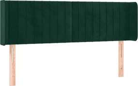 vidaXL Tăblie de pat cu aripioare verde închis 147x16x78/88 cm catifea