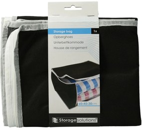 Sac de depozitare sub pat, 60 x 45 x 30 cm, negru