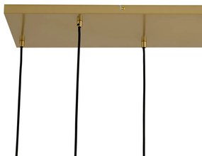 Lampă suspendată Art Deco aurie cu sticlă curcubeu cu 8 lumini - Sandra