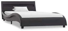 285667 vidaXL Cadru de pat cu LED, negru, 100 x 200 cm, piele ecologică
