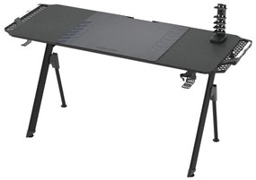 Masa de gaming FALCON 156x60 cm, iluminare LED RGB, negru