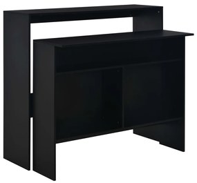 280218 vidaXL Masă de bar cu 2 blaturi, negru, 130x40x120 cm