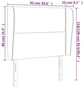 Tablie de pat cu aripioare gri inchis 93x23x118 128 cm textil 1, Morke gra, 93 x 23 x 118 128 cm