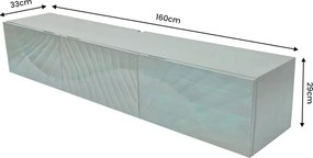 Comoda TV suspendata din lemn de mango Scorpion 160cm, turcoaz