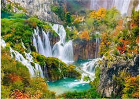 Tablou pe sticlă - Parcul Național Lacurile Plitvice (70x50 cm)