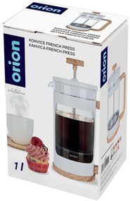 Orion Ceainic din sticlă/french press Whiteline 1l, 1 l