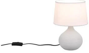 Veioză din ceramică și pânză Trio Martin, înălțime 29 cm, alb-taupe