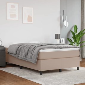 3121040 vidaXL Cadru de pat box spring, cappuccino, 120x200cm, piele ecologică