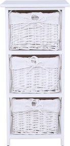 Organizator RAFAELLO 3, lemn/rachita, alb, 36x37x76 cm