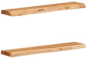 vidaXL Rafturi de perete 2 buc 80x20x3,5 cm Lemn masiv de salcâm