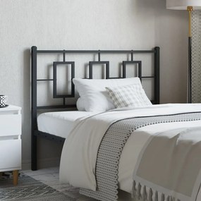vidaXL Tăblie de pat metalică, negru, 107 cm