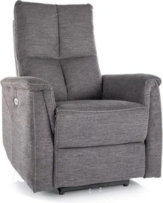 Fotoliu recliner NEPTUN, gri inchis, stofa clasica/metal, 76x94/160x96