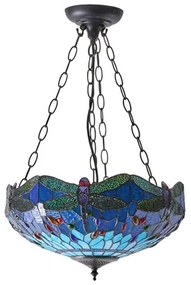 Endon 64075 - Lustru Tiffany DRAGONFLY suspendat pe lanț, 3xE27/60W/230V, Ø 41 cm