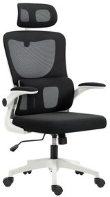 Vinsetto Scaun de Birou Ergonomic cu Tetieră Detașabilă Negru | Aosom Romania