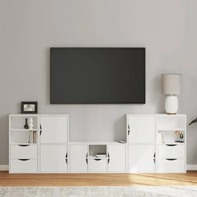 vidaXL Unități TV 5 piese cu depozitare ODDA din lemn masiv de pin alb