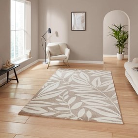 Covor maro deschis 120x170 cm Sorral Leaves – Catherine Lansfield
